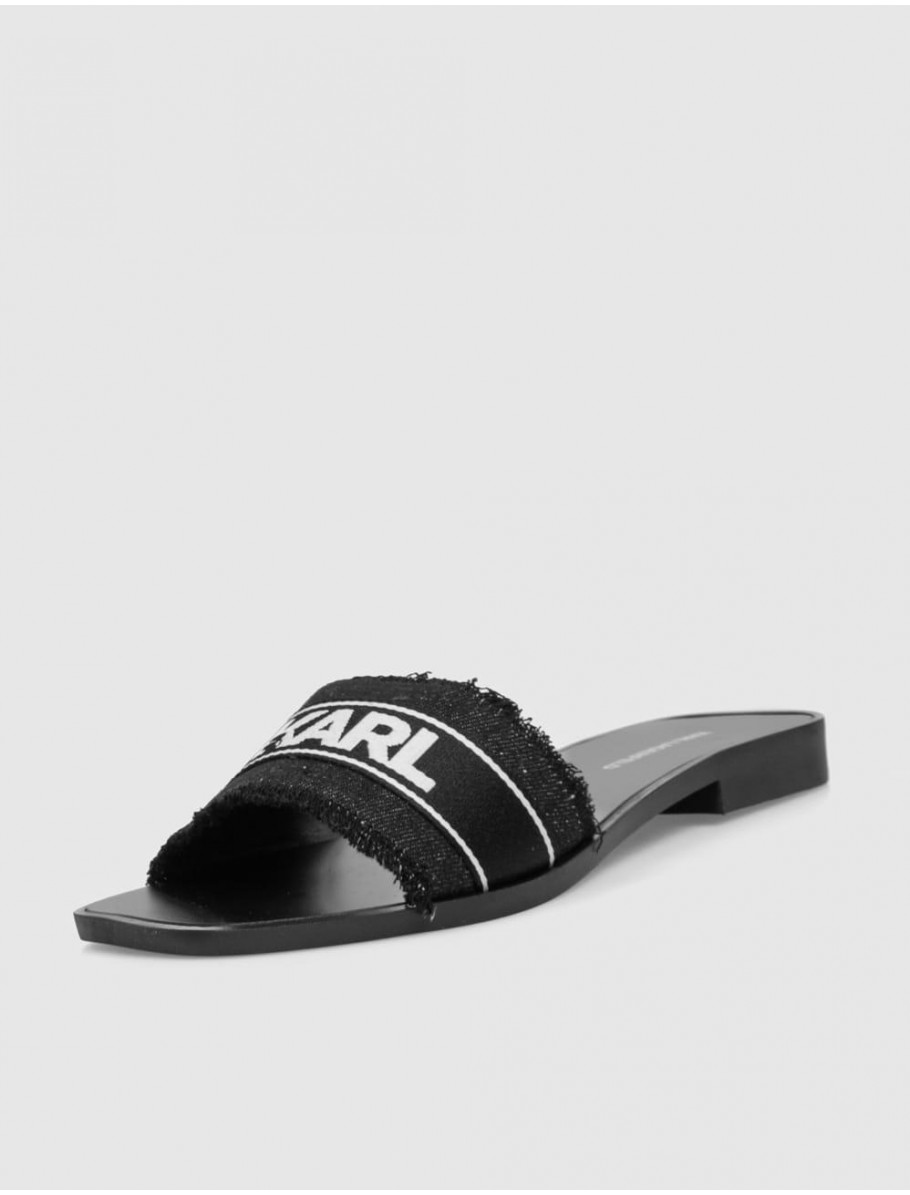 CHANCLA KARL LAGERFELD SKOOT II BORDER SLIDE NEGRO