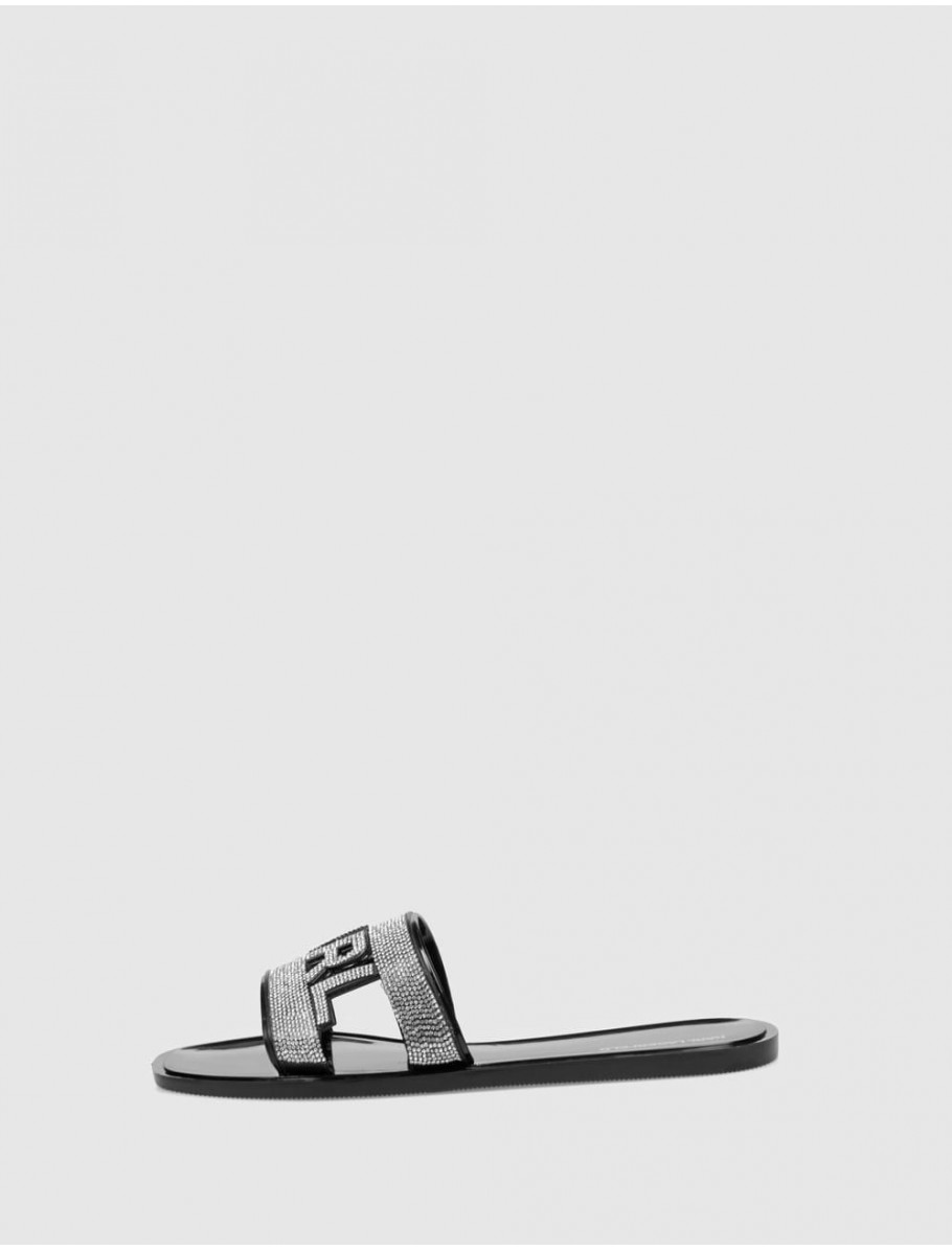 CHANCLA KARL LAGERFELD JELLY III SPARKLE CUT OUT NEGRO