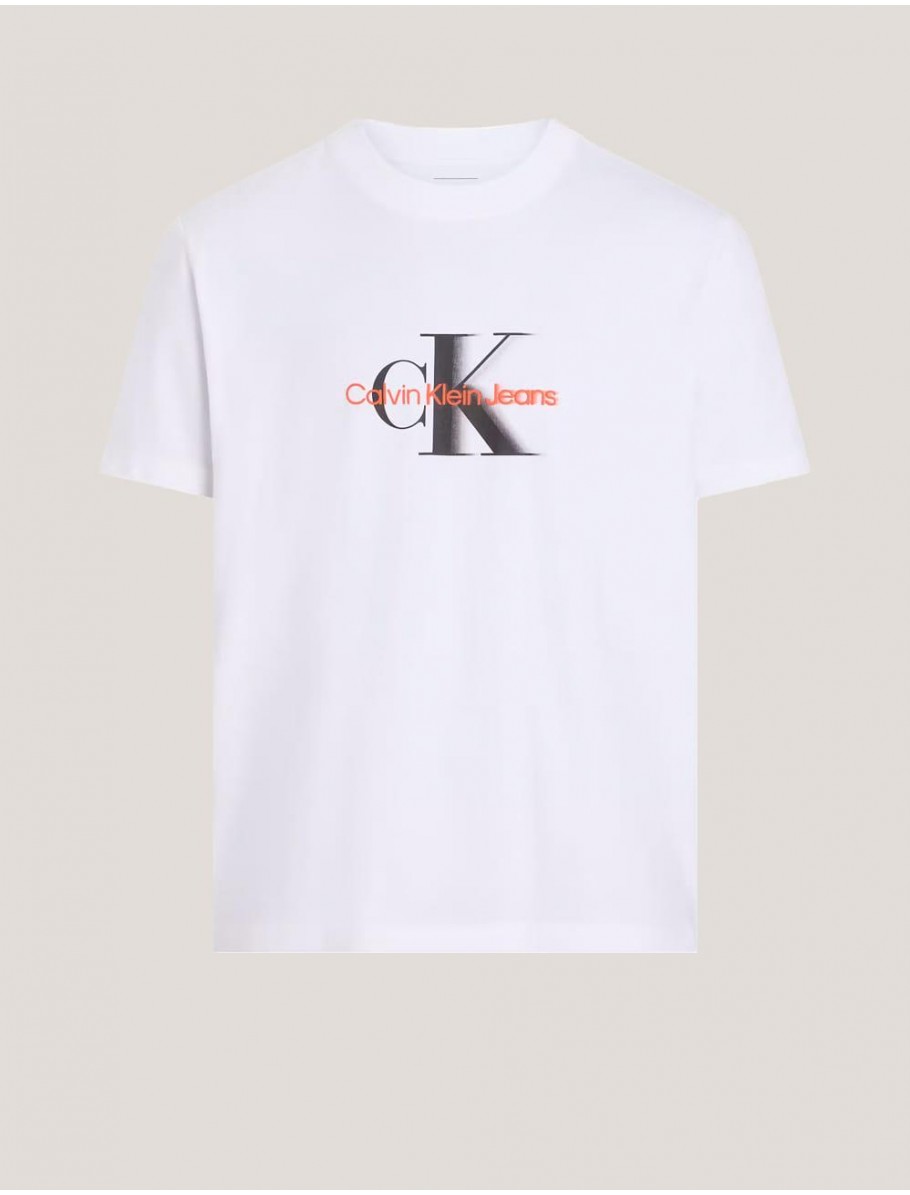 CAMISETA CALVIN KLEIN MONOLOGO SHIFT TEE BLANCO