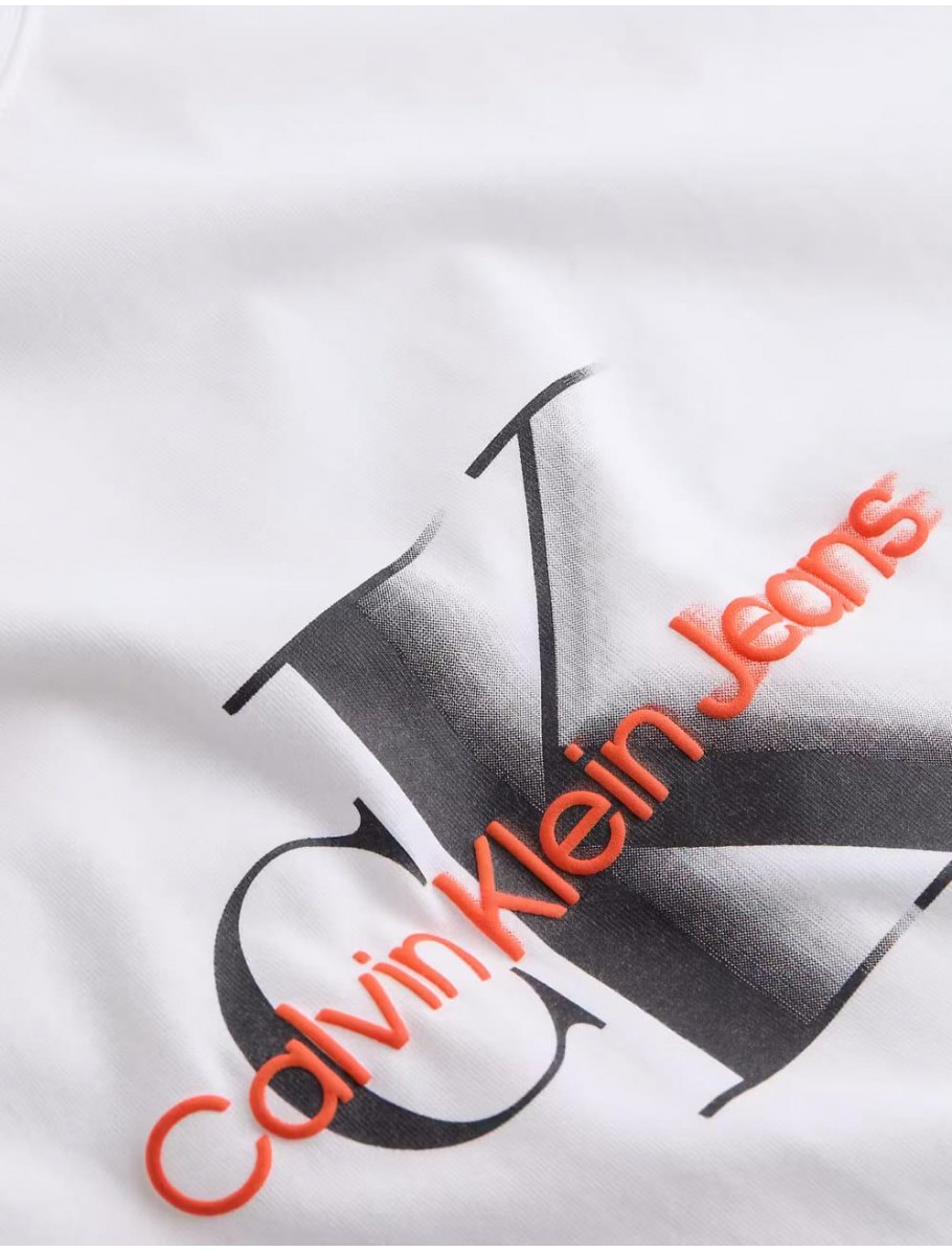 CAMISETA CALVIN KLEIN MONOLOGO SHIFT TEE BLANCO