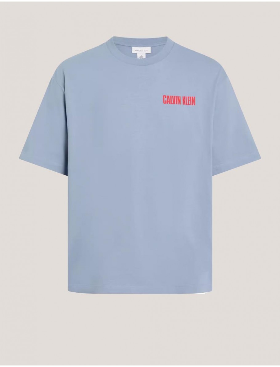 CAMISETA CALVIN KLEIN SS 16S RLX VERT LOGO CN TEE AZUL