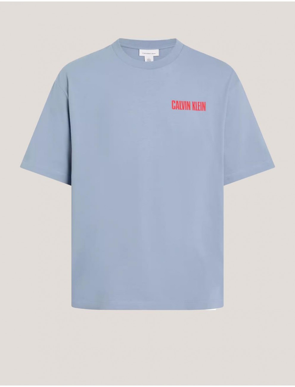 CAMISETA CALVIN KLEIN SS 16S RLX VERT LOGO CN TEE AZUL