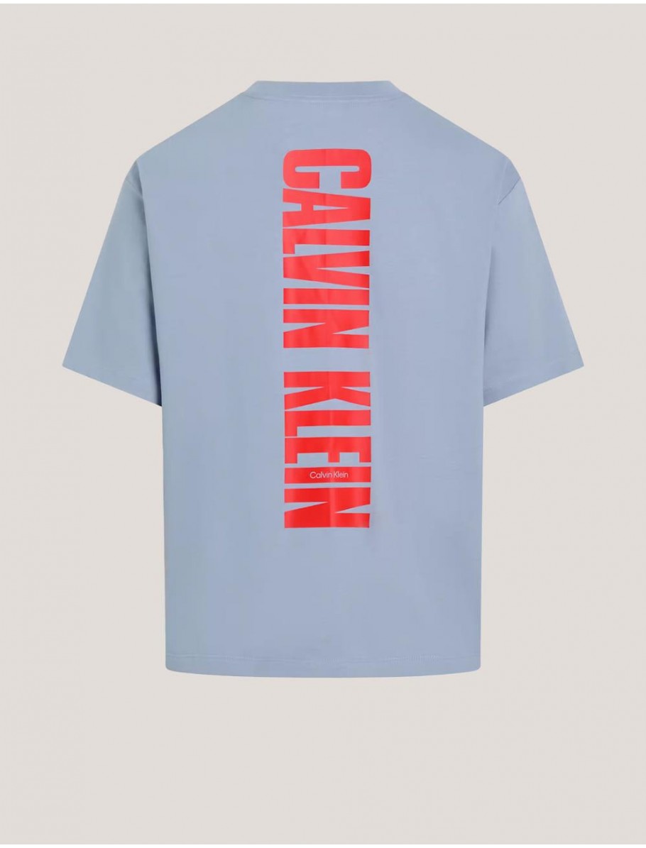 CAMISETA CALVIN KLEIN SS 16S RLX VERT LOGO CN TEE AZUL