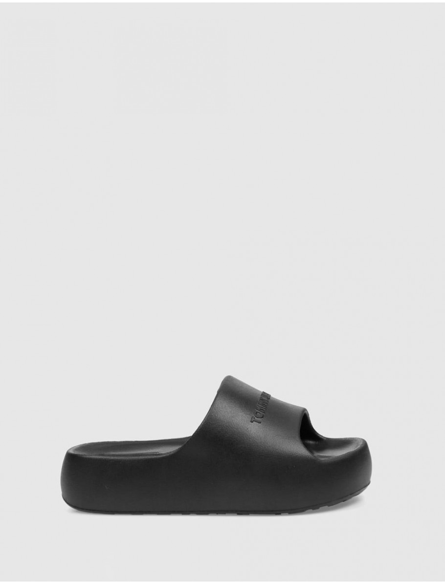 CHANCLA TOMMY HILFIGER TJW CHUNKY POOL SLIDE ESS NEGRO