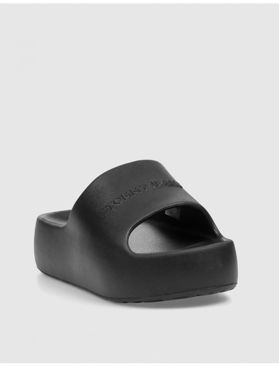 CHANCLA TOMMY HILFIGER TJW CHUNKY POOL SLIDE ESS NEGRO