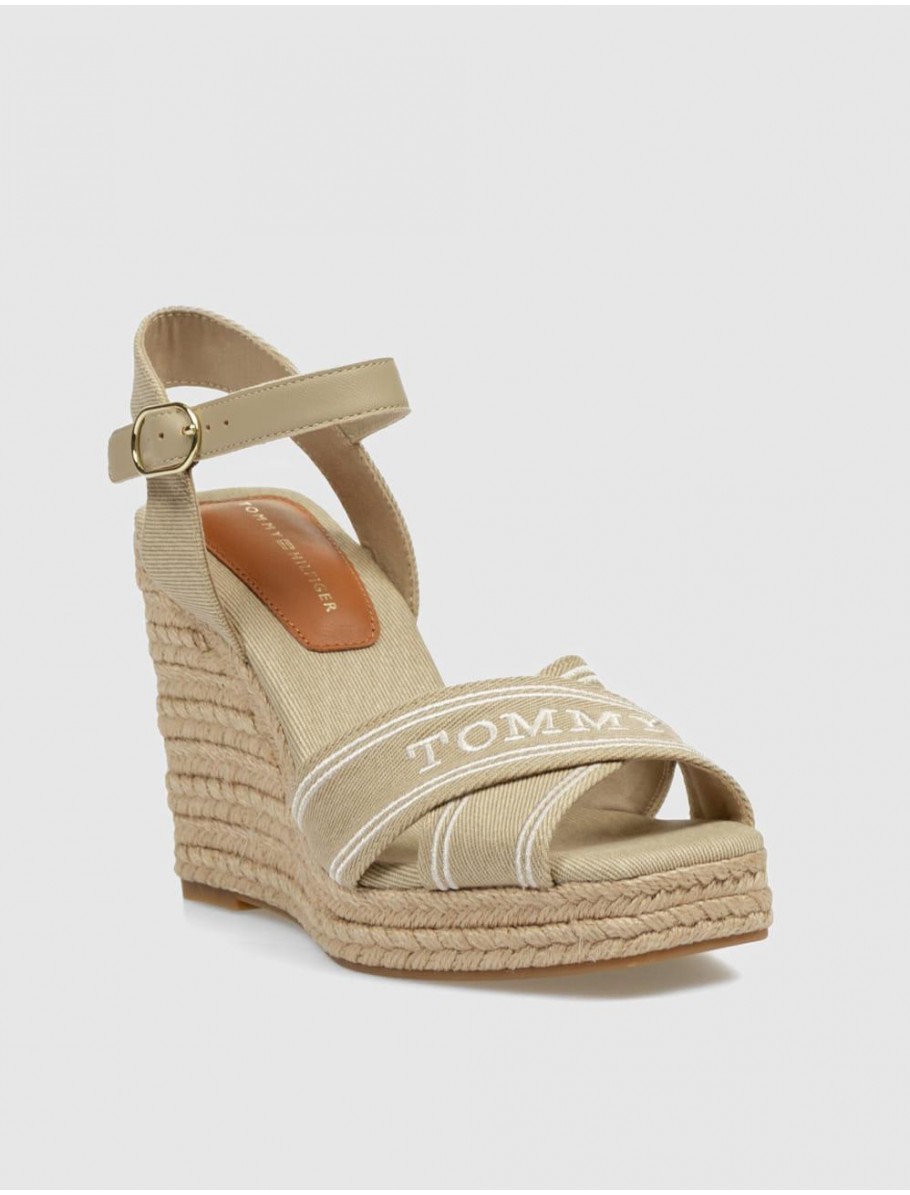 SANDALIA TOMMY HILFIGER TOMMY HILFIGER ESPADHIGH WEDGE BEIG