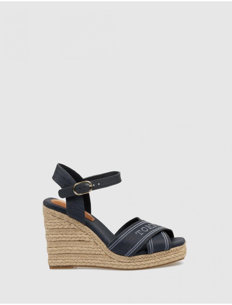 SANDALIA TOMMY HILFIGER TOMMY HILFIGER ESPAD HIGH WEDGE AZUL