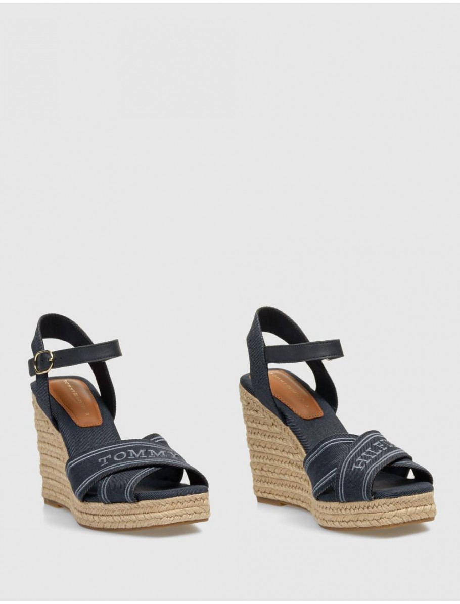 SANDALIA TOMMY HILFIGER TOMMY HILFIGER ESPAD HIGH WEDGE AZUL