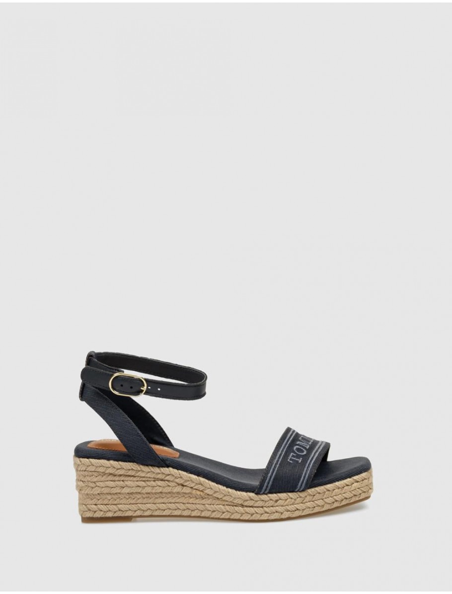 SANDALIA TOMMY HILFIGER TOMMY HILFIGER ESPAD MID WEDGE AZUL