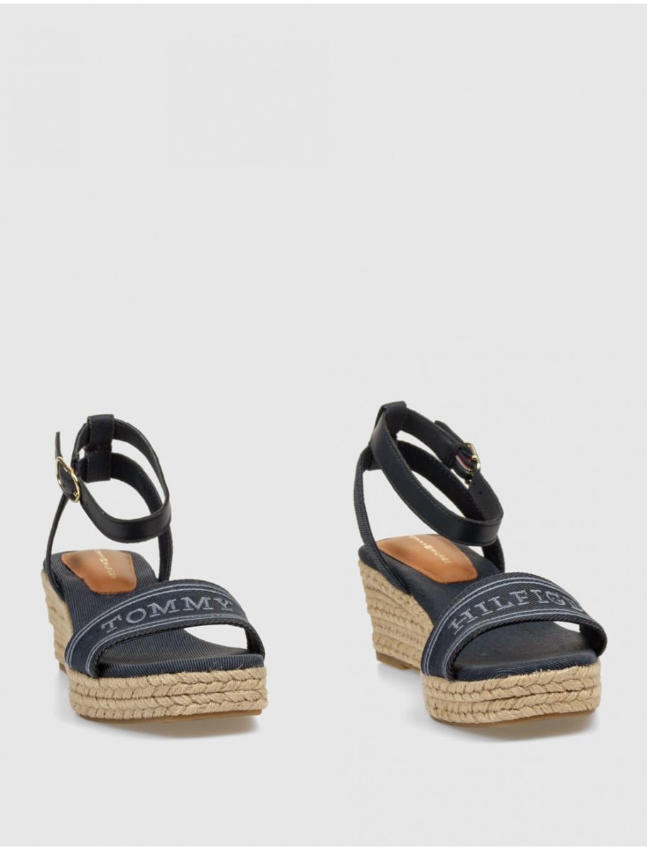 SANDALIA TOMMY HILFIGER TOMMY HILFIGER ESPAD MID WEDGE AZUL