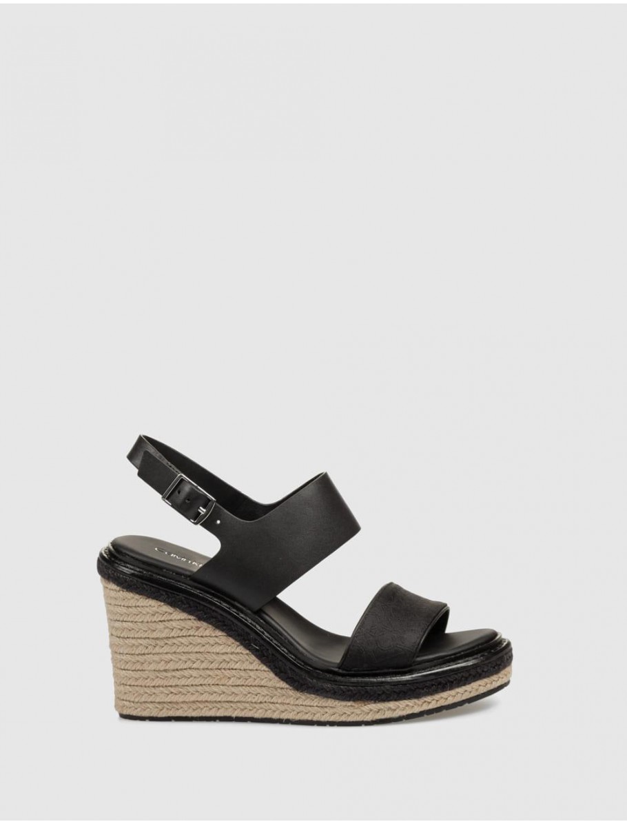 SANDALIA CALVIN KLEIN WEDGE SANDAL 70 JACQ NEGRO