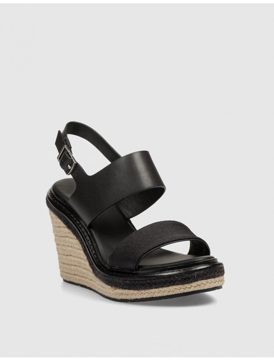 SANDALIA CALVIN KLEIN WEDGE SANDAL 70 JACQ NEGRO