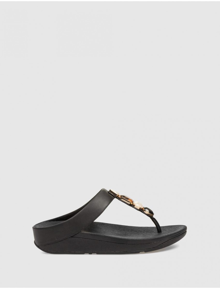 SANDALIA FITFLOP FINO MULTI STONE NEGRO