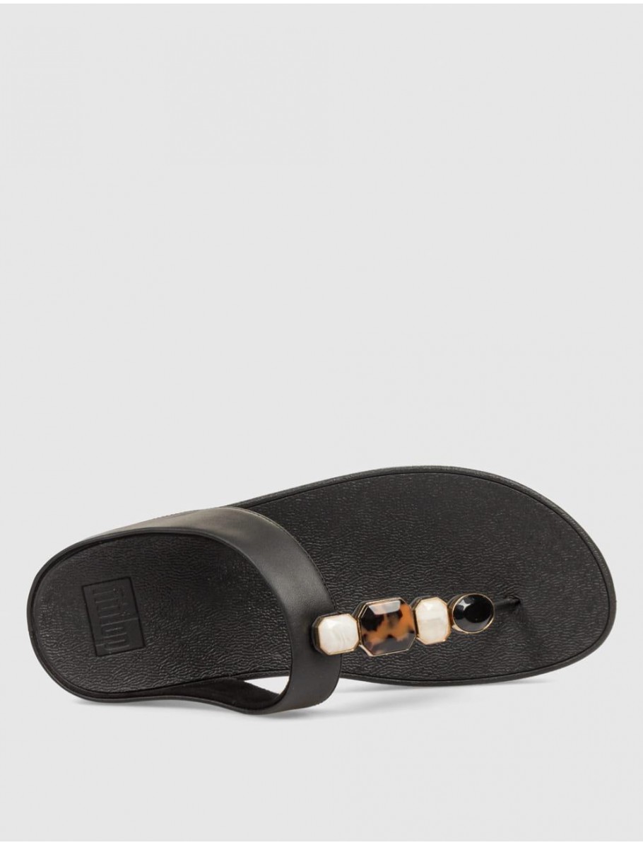 SANDALIA FITFLOP FINO MULTI STONE NEGRO
