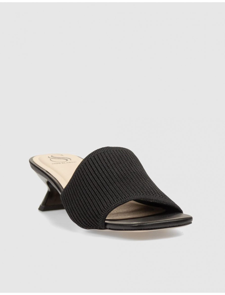 SANDALIA MISS ELASTIC 73002 NEGRO