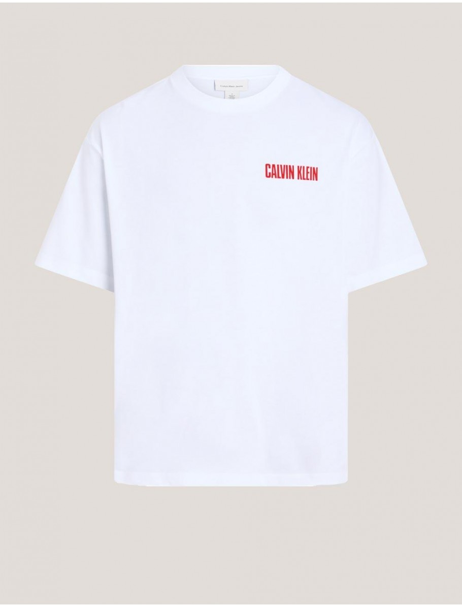 CAMISETA CALVIN KLEIN SS 16S RLX VERT LOGO CN TEE BLANCO