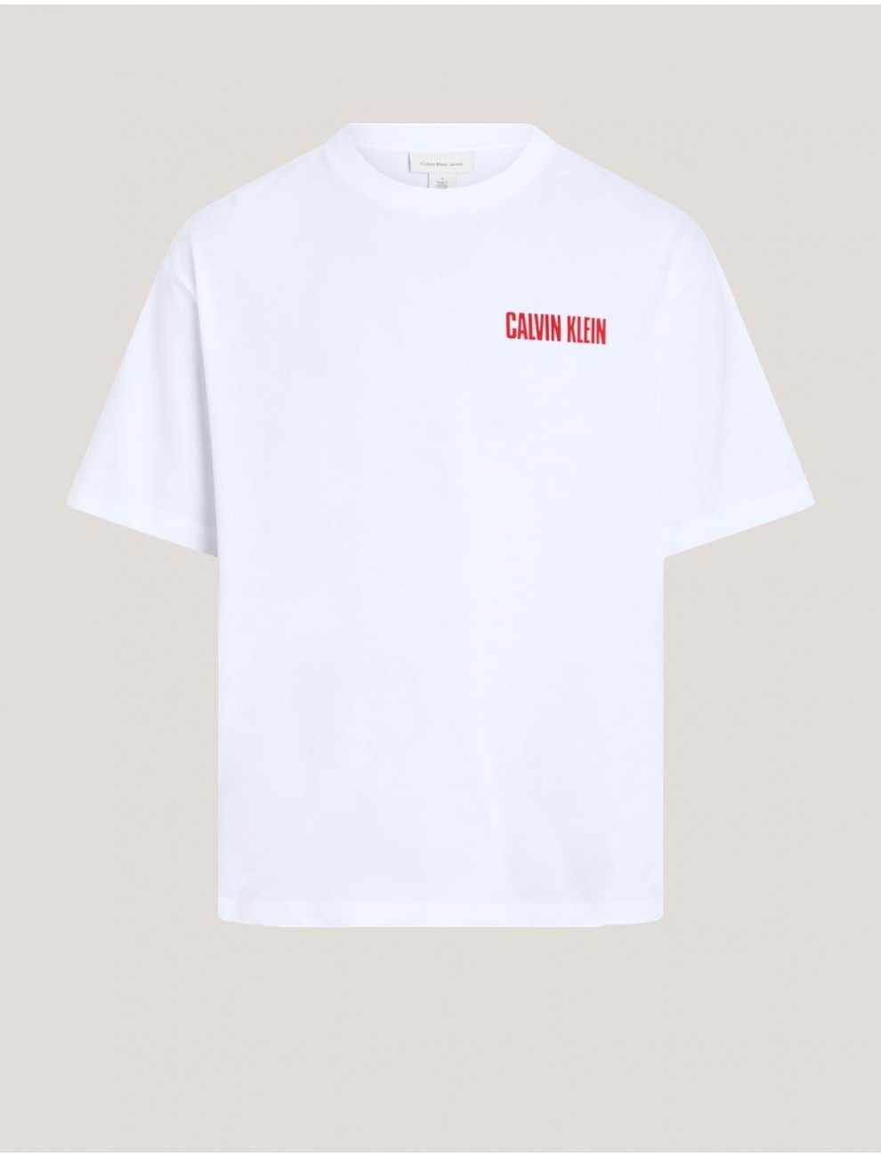 CAMISETA CALVIN KLEIN SS 16S RLX VERT LOGO CN TEE BLANCO