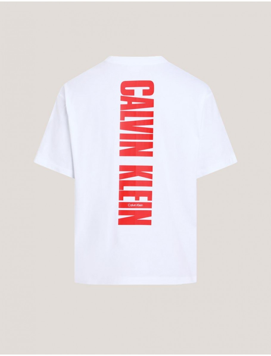 CAMISETA CALVIN KLEIN SS 16S RLX VERT LOGO CN TEE BLANCO
