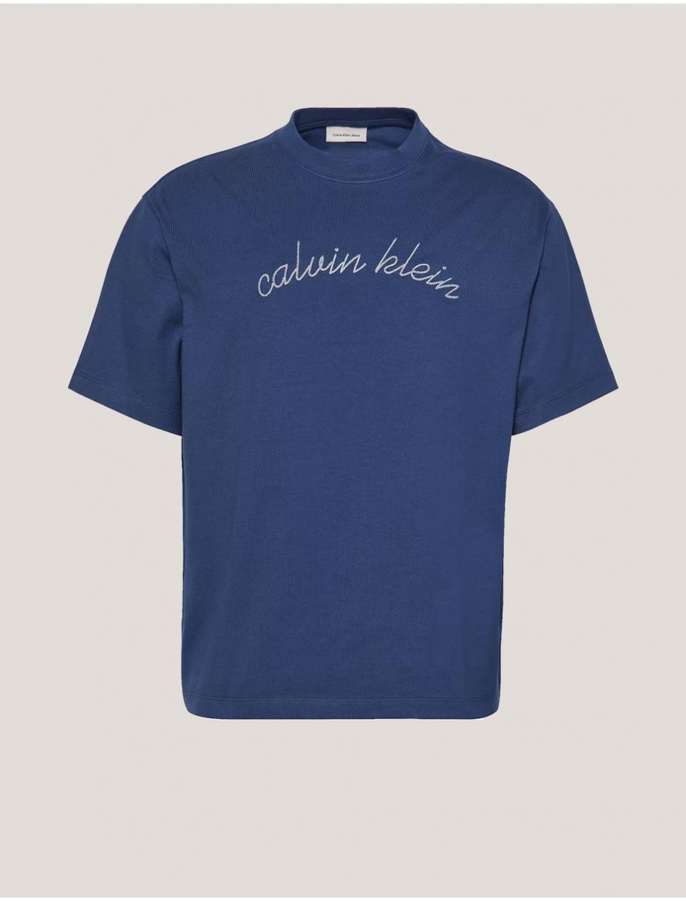 CAMISETA CALVIN KLEIN SS CNTR CHN STTCH AZUL