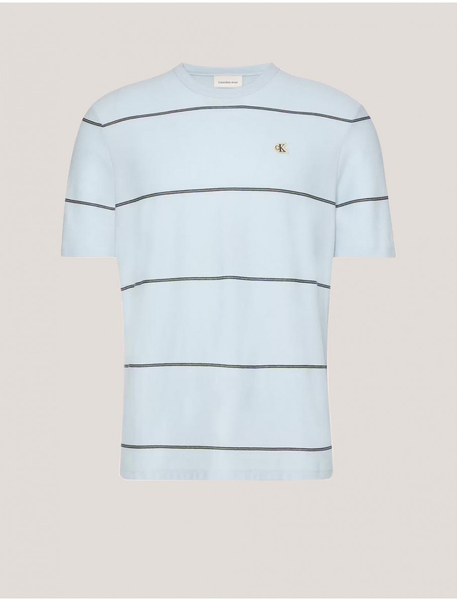 CAMISETA CALVIN KLEIN SS CRSS GRN WD STRP AZUL