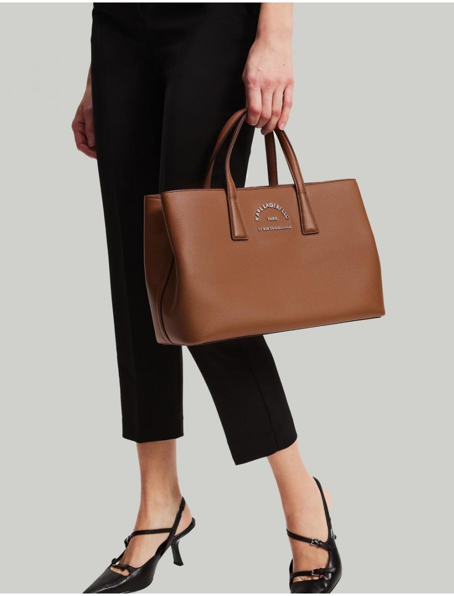 BOLSO KARL LAGERFED K RSG METAL SATCHEL MARRoN