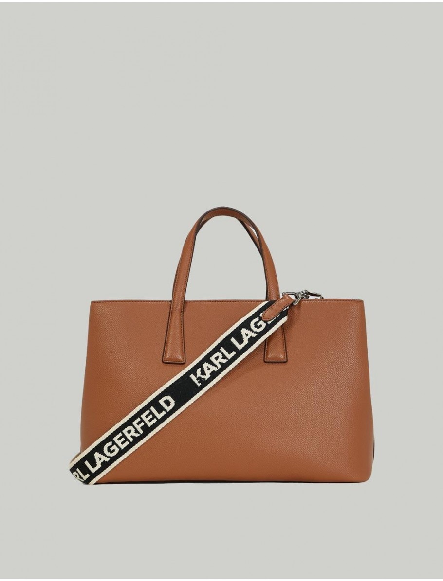 BOLSO KARL LAGERFED K RSG METAL SATCHEL MARRoN