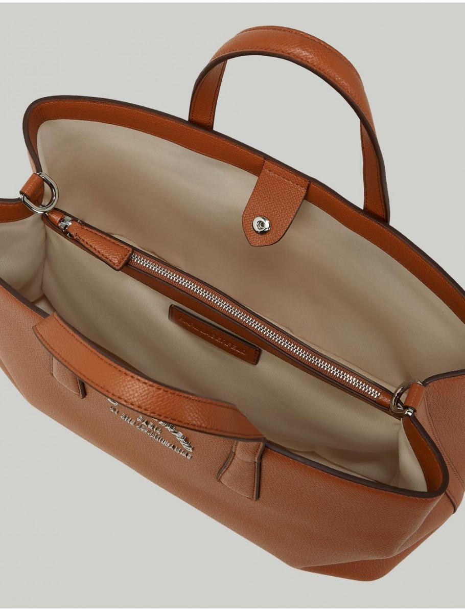 BOLSO KARL LAGERFED K RSG METAL SATCHEL MARRoN