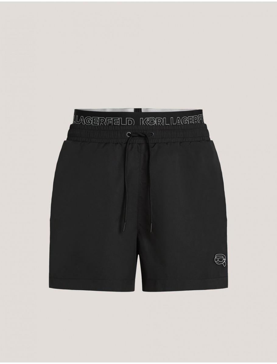 PANTALoN KARL LAGERFED IKON ELASTIC BOARDSHORTS NEGRO