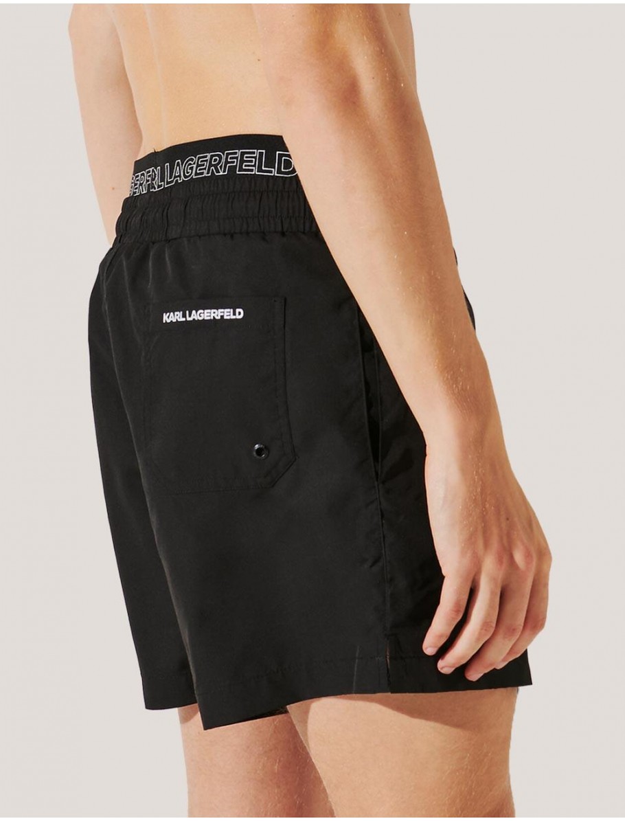 PANTALoN KARL LAGERFED IKON ELASTIC BOARDSHORTS NEGRO