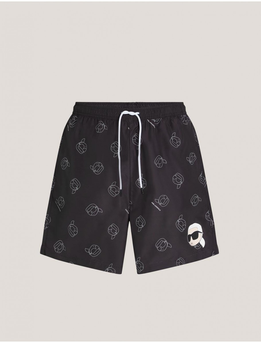 PANTALoN KARL LAGERFED IKON AOP MED BOARDSHORTS NEGRO