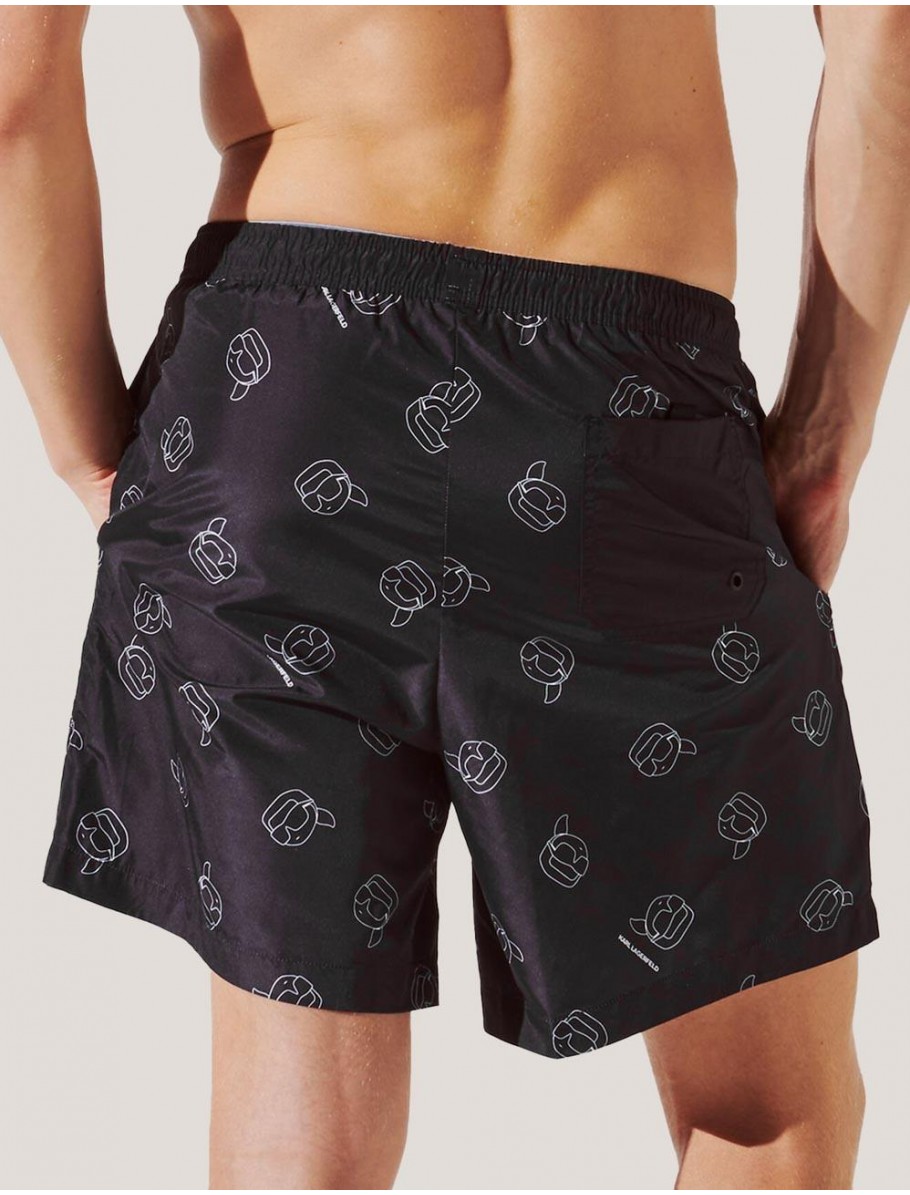 PANTALoN KARL LAGERFED IKON AOP MED BOARDSHORTS NEGRO