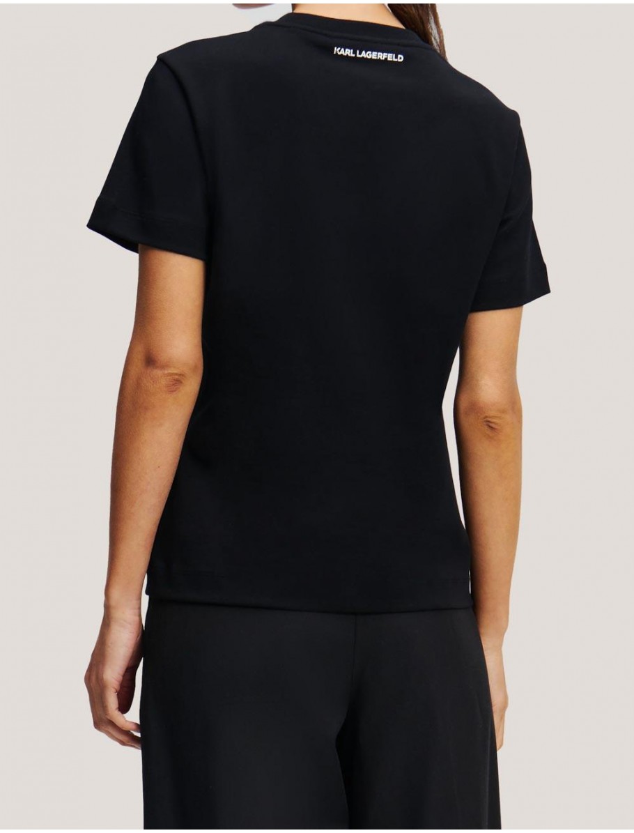 CAMISETA KARL LAGERFED IKON AQUARELLE NEGRO