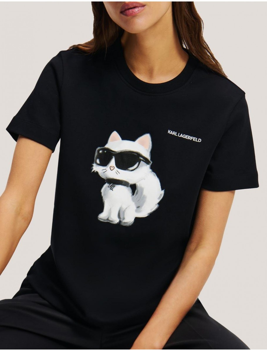 CAMISETA KARL LAGERFED IKON AQUARELLE NEGRO