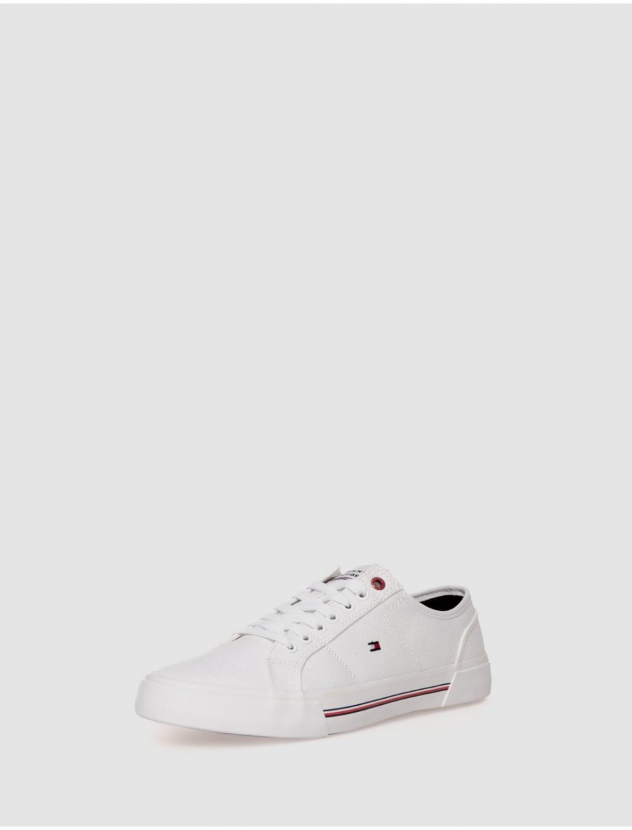 ZAPATILLA TOMMY HILFIGER CORE CORPORATE VULC CANVAS BLANCO