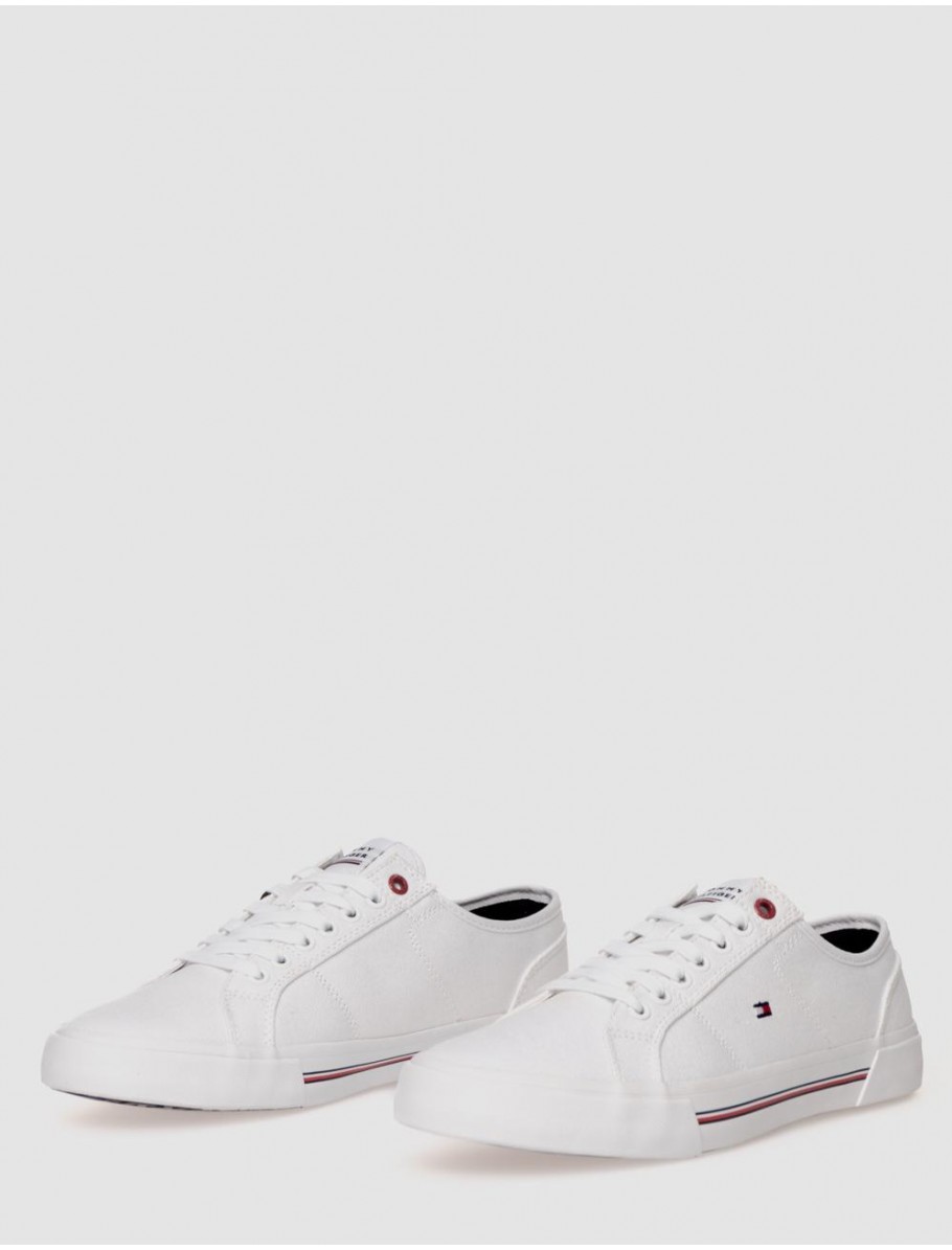 ZAPATILLA TOMMY HILFIGER CORE CORPORATE VULC CANVAS BLANCO