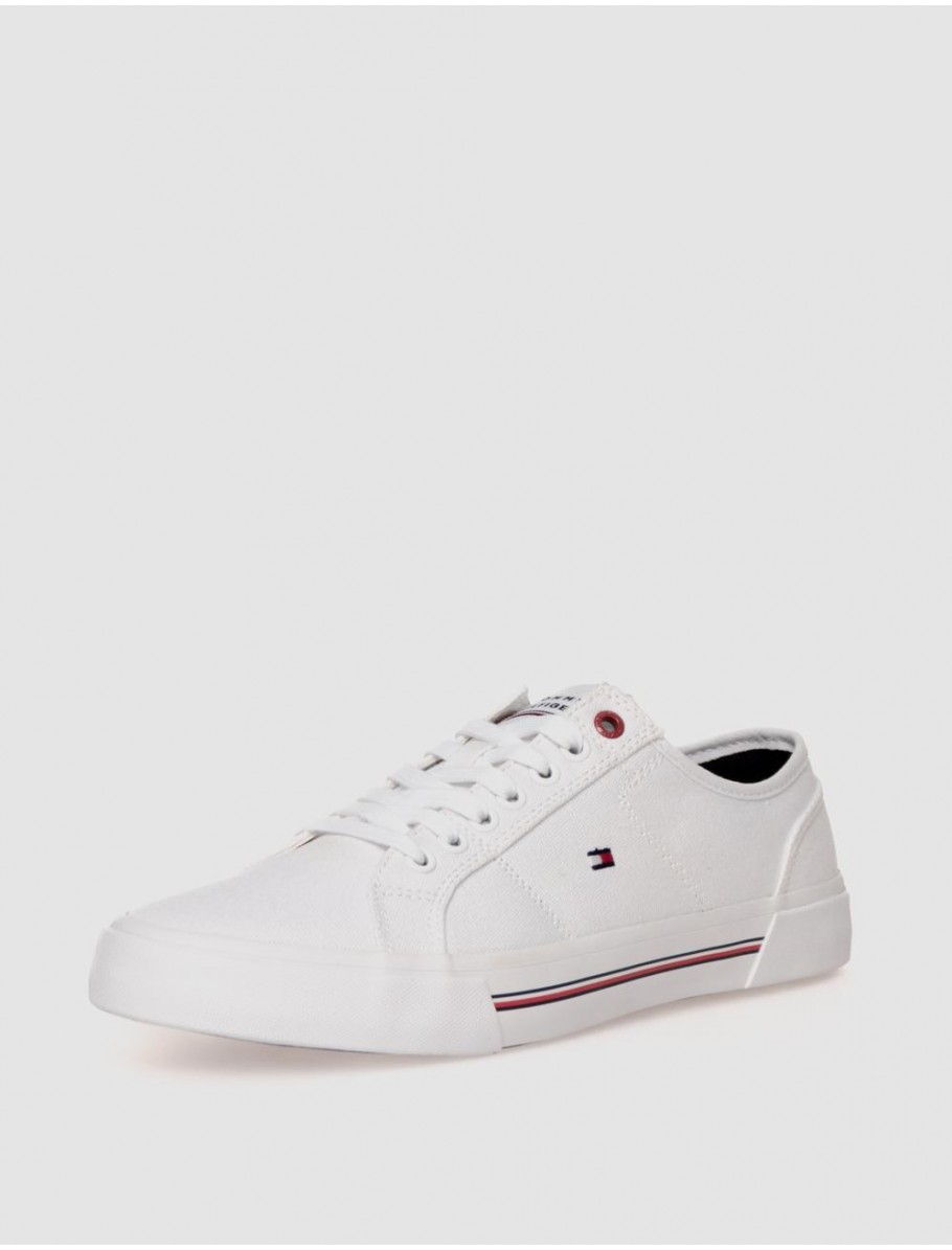 ZAPATILLA TOMMY HILFIGER CORE CORPORATE VULC CANVAS BLANCO