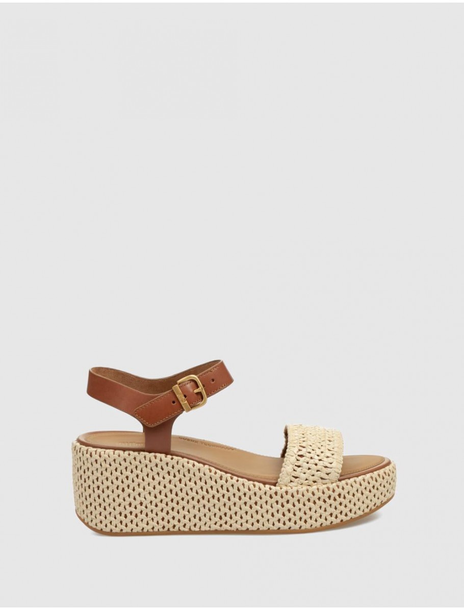SANDALIA FITFLOP PLATFFORMS WOVEN BEIG
