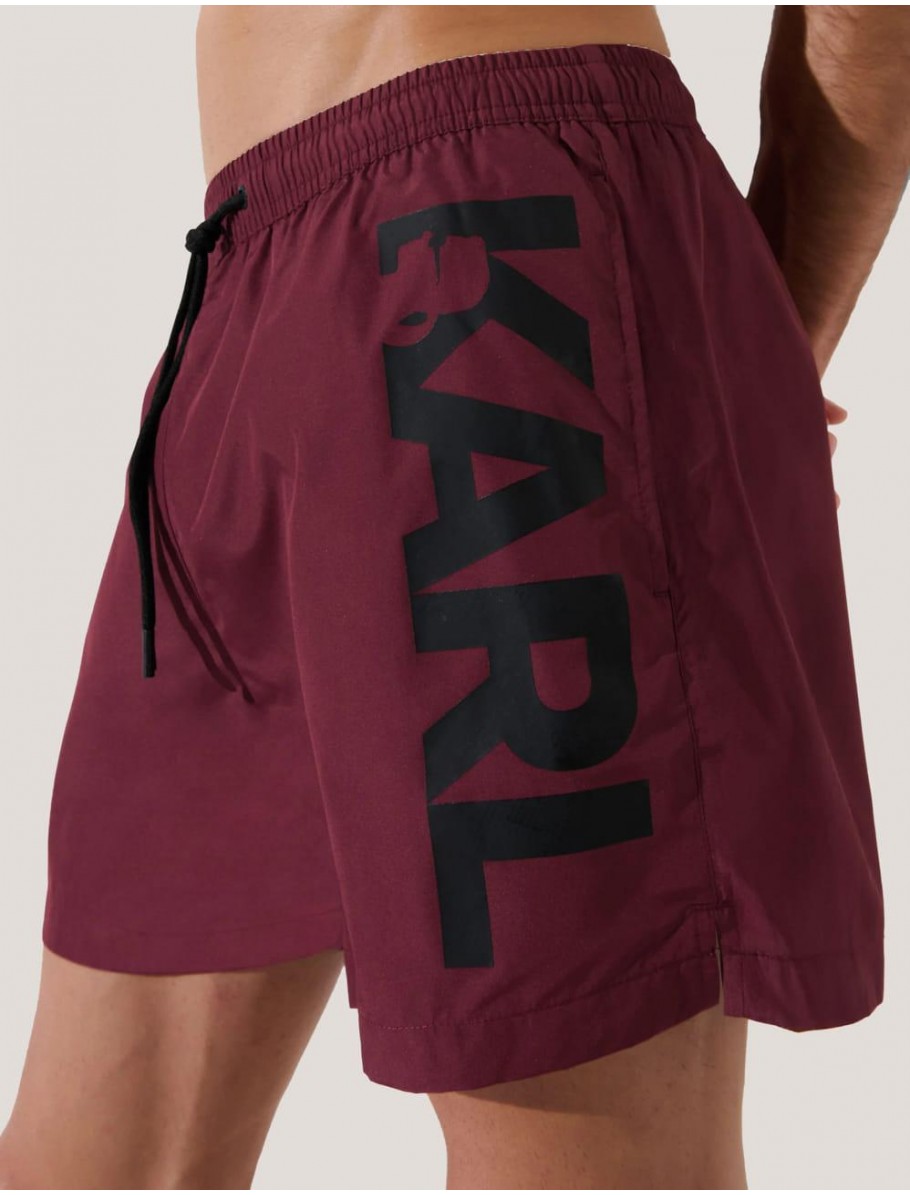 BANADOR KARL LAGERFED KARL LOGO SHORT BOARDSHORTS BURDEOS