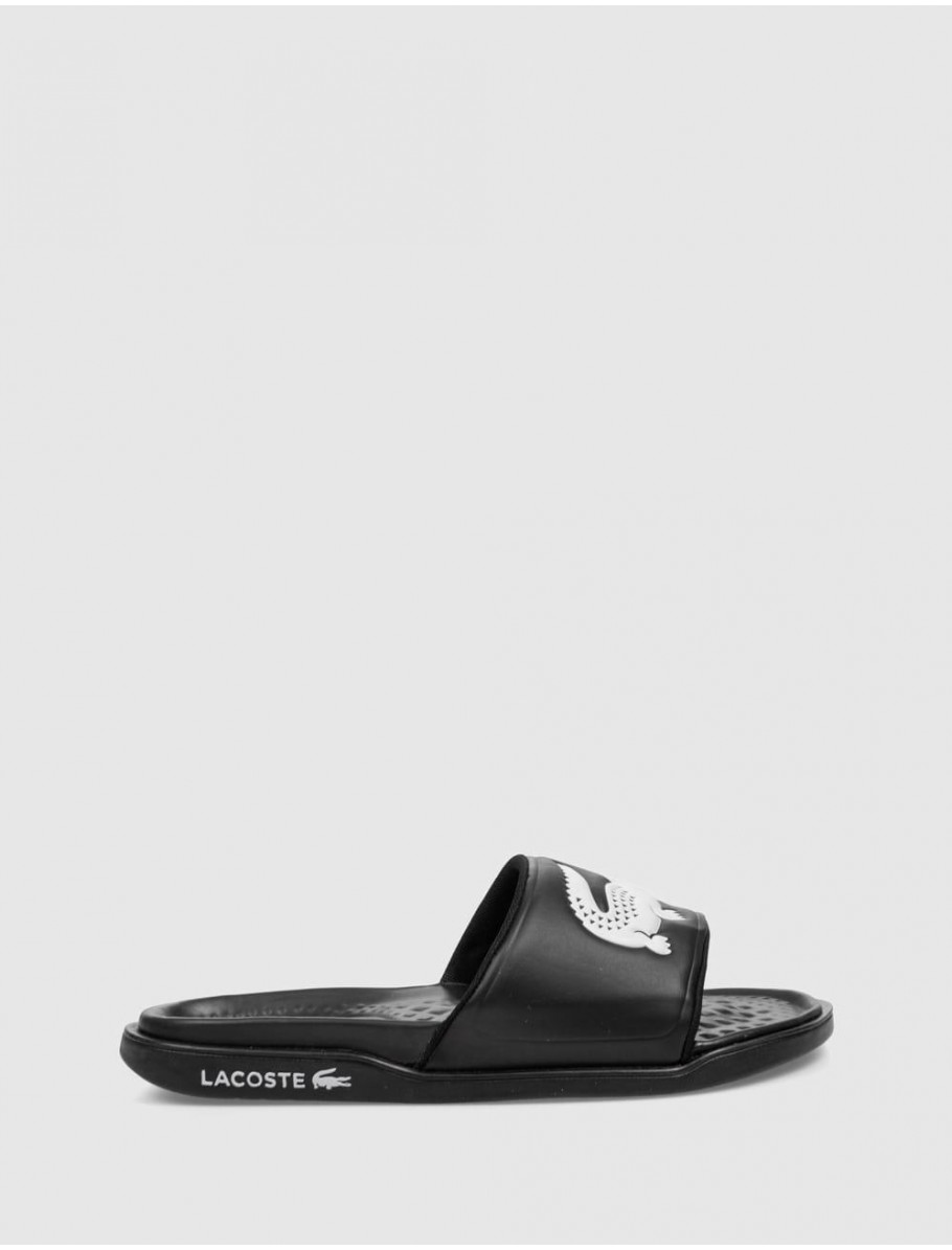 CHANCLA LACOSTE SERVE SLIDE DUAL NEGRO