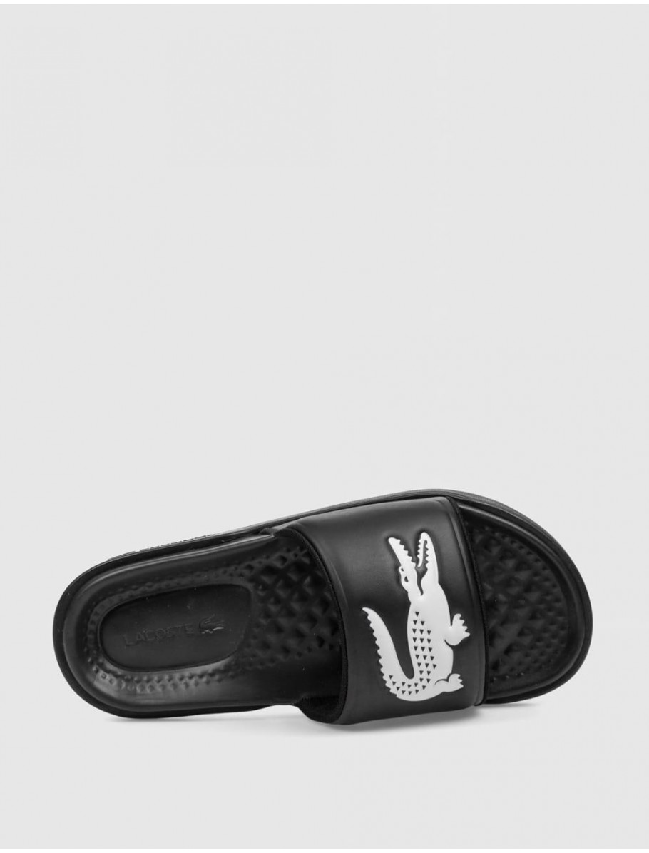 CHANCLA LACOSTE SERVE SLIDE DUAL NEGRO