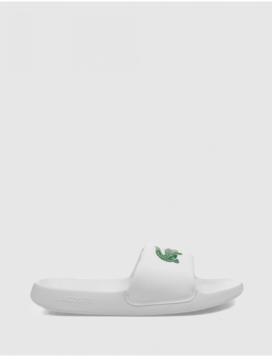 CHANCLA LACOSTE SERVE SLIDE 10 BLANCO