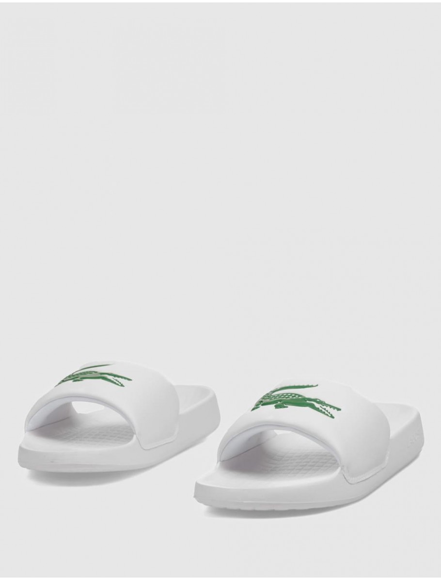 CHANCLA LACOSTE SERVE SLIDE 10 BLANCO