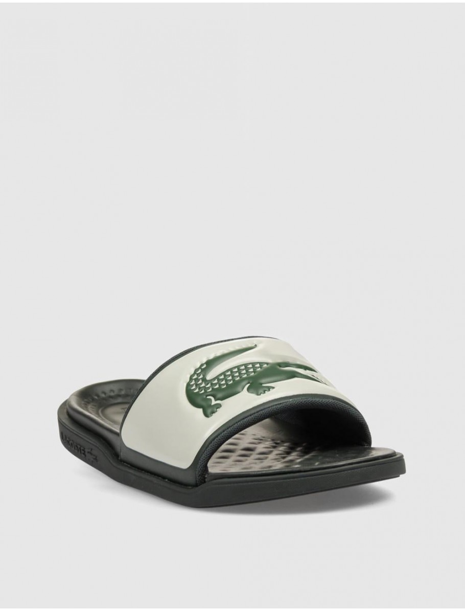 CHANCLA LACOSTE SERVE SLIDE DUAL BEIG