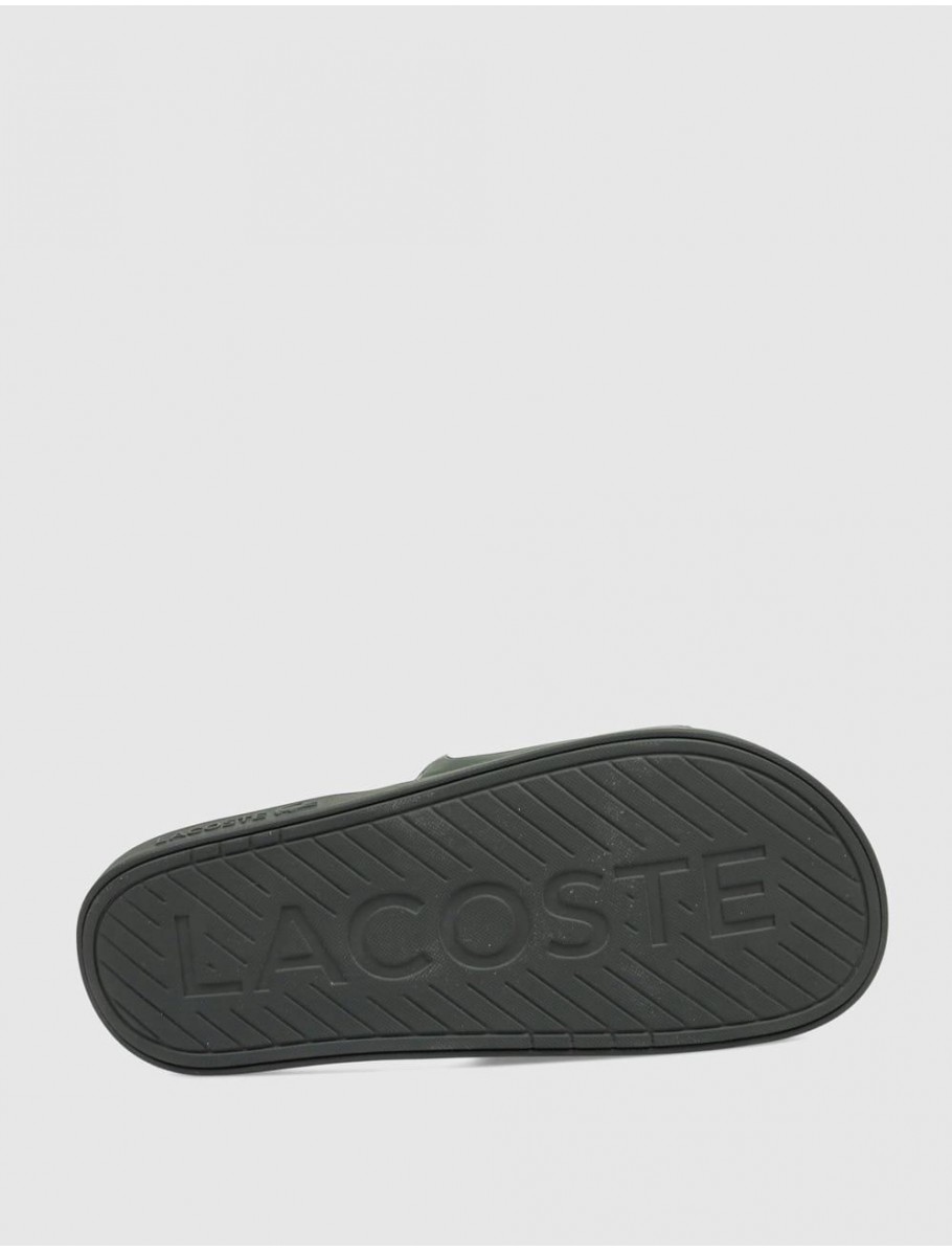 CHANCLA LACOSTE SERVE SLIDE DUAL BEIG