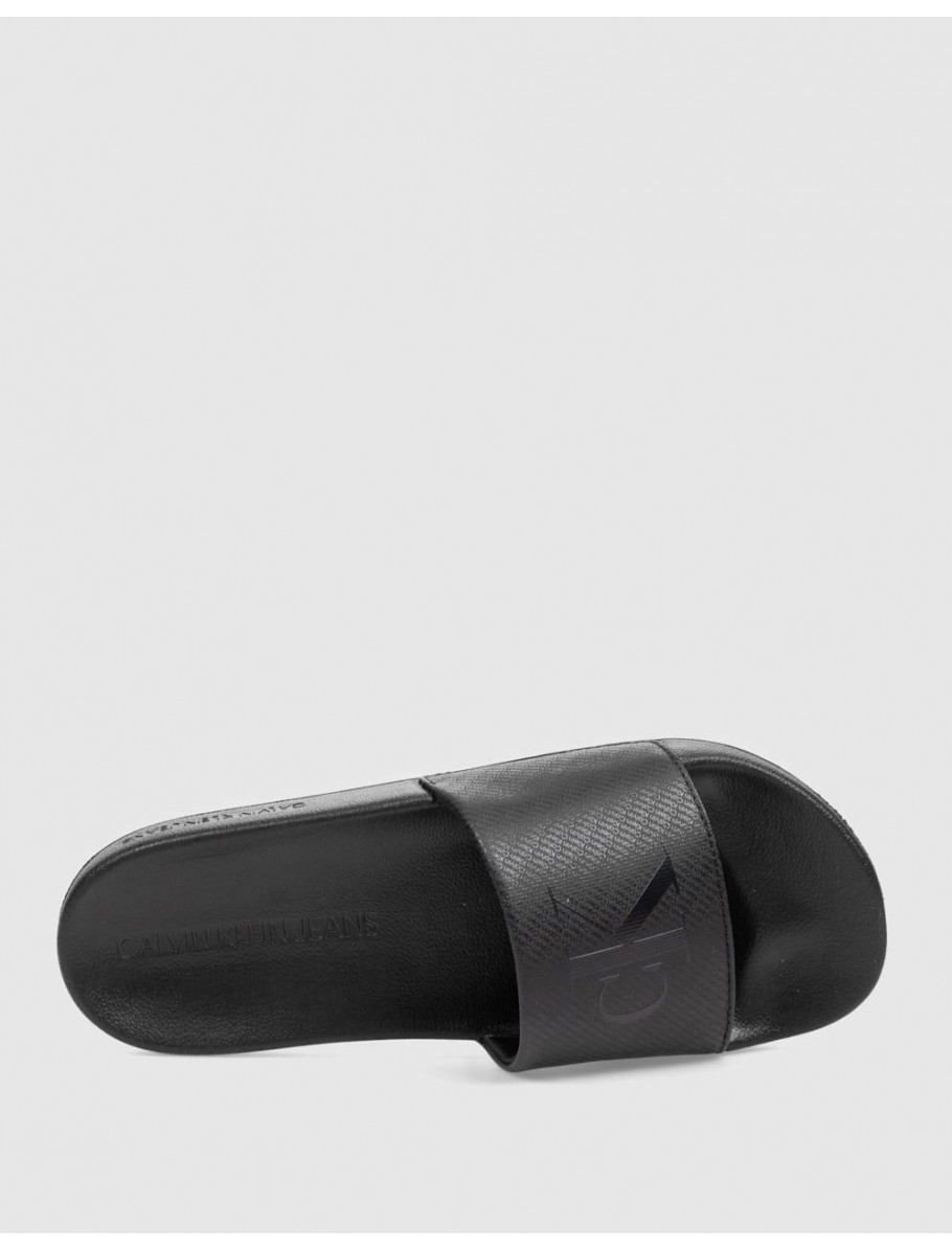 CHANCLA CALVIN KLEIN SLIDE AOP PRINT NEGRO