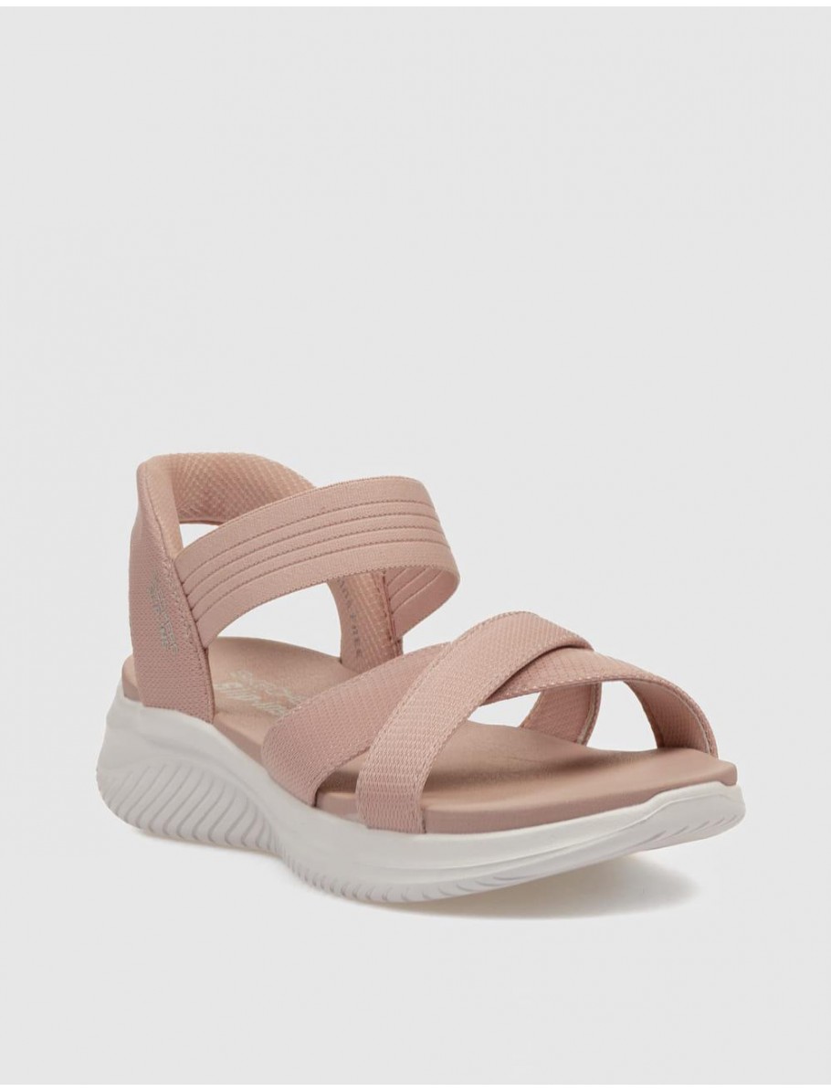 SANDALIA SKECHERS SLIP INS ULTRA FLEX 30 NEVE ROSA