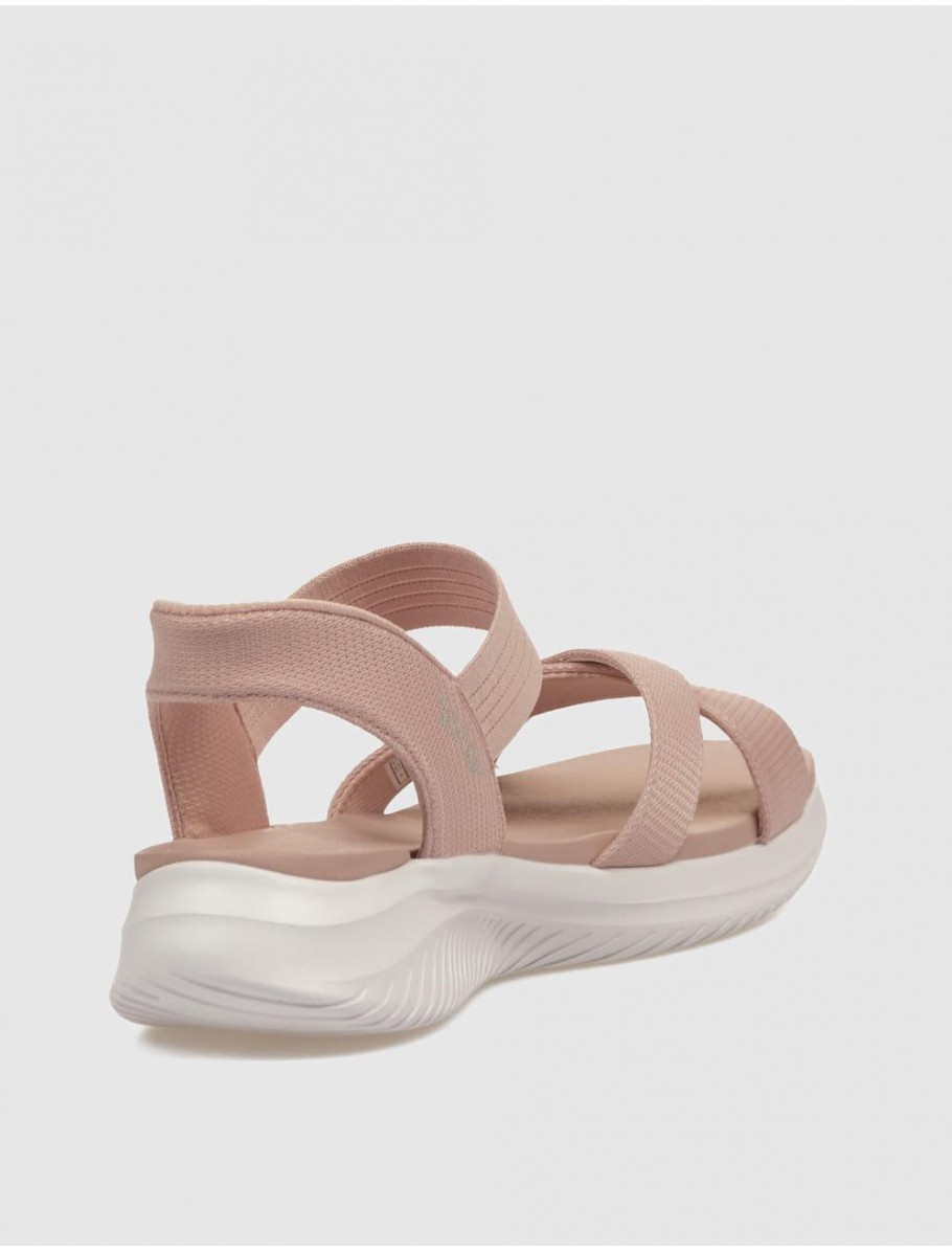 SANDALIA SKECHERS SLIP INS ULTRA FLEX 30 NEVE ROSA