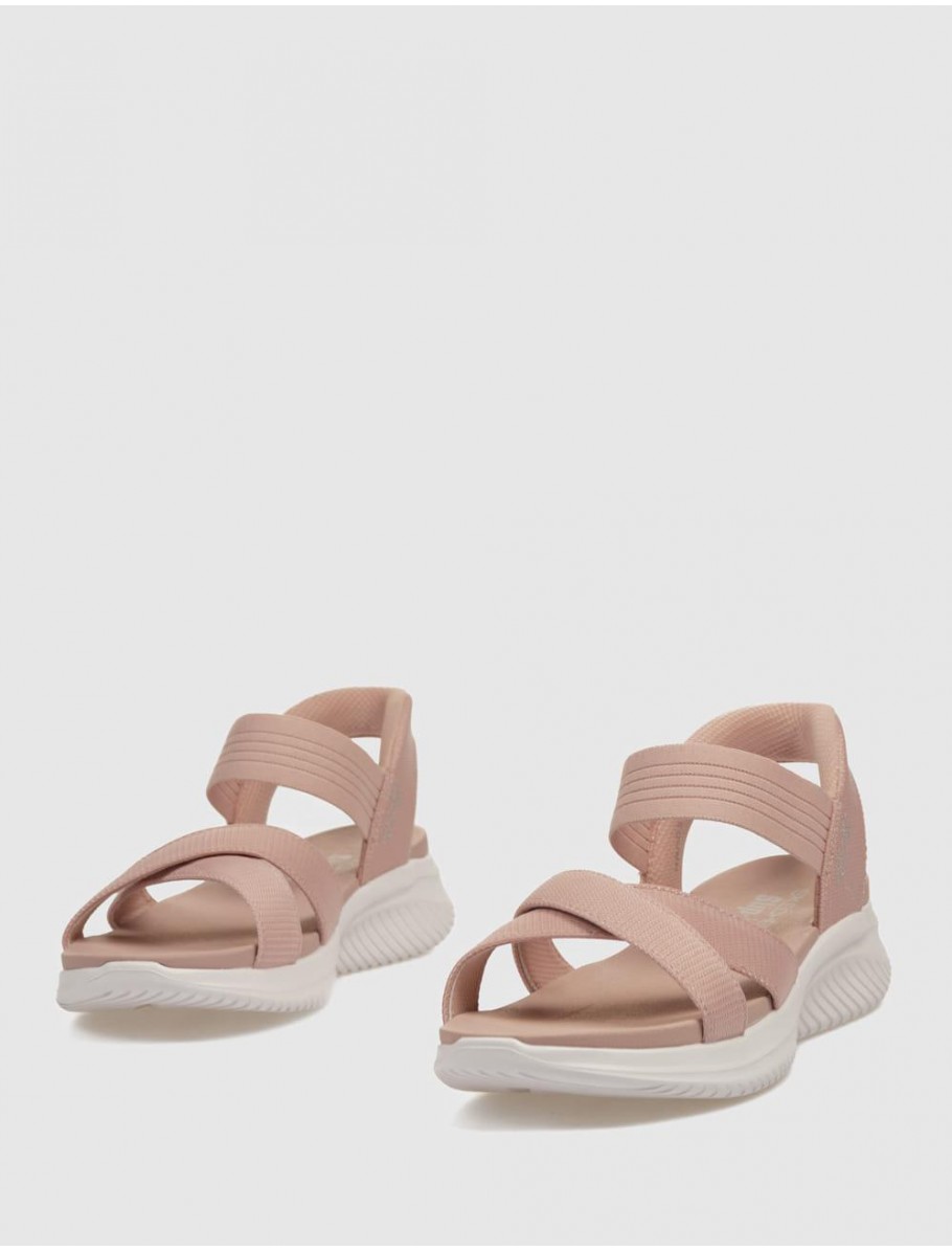 SANDALIA SKECHERS SLIP INS ULTRA FLEX 30 NEVE ROSA