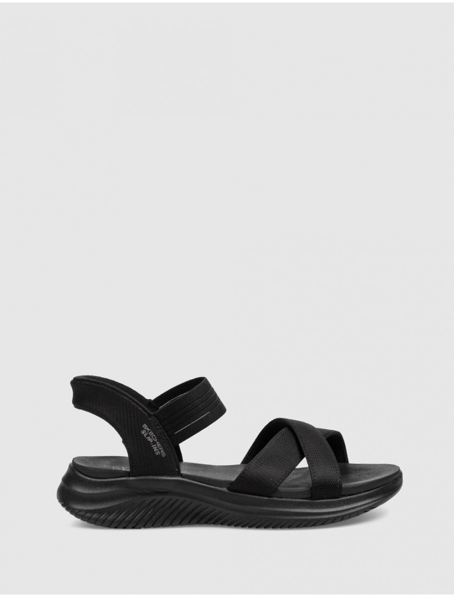 SANDALIA SKECHERS SLIP INS ULTRA FLEX 30 NEVE NEGRO