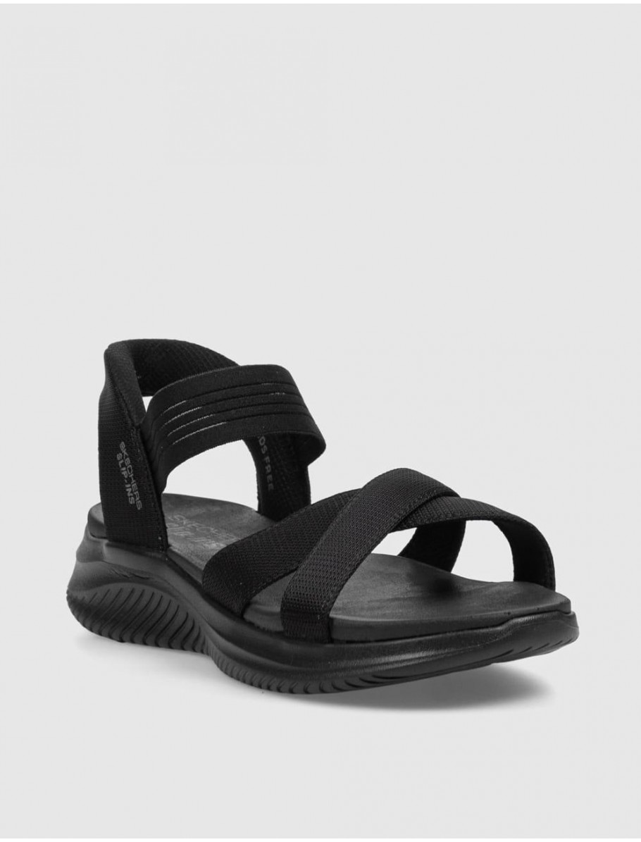 SANDALIA SKECHERS SLIP INS ULTRA FLEX 30 NEVE NEGRO